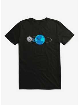I Love Being Around You Earth And Moon Black T-Shirt, , hi-res
