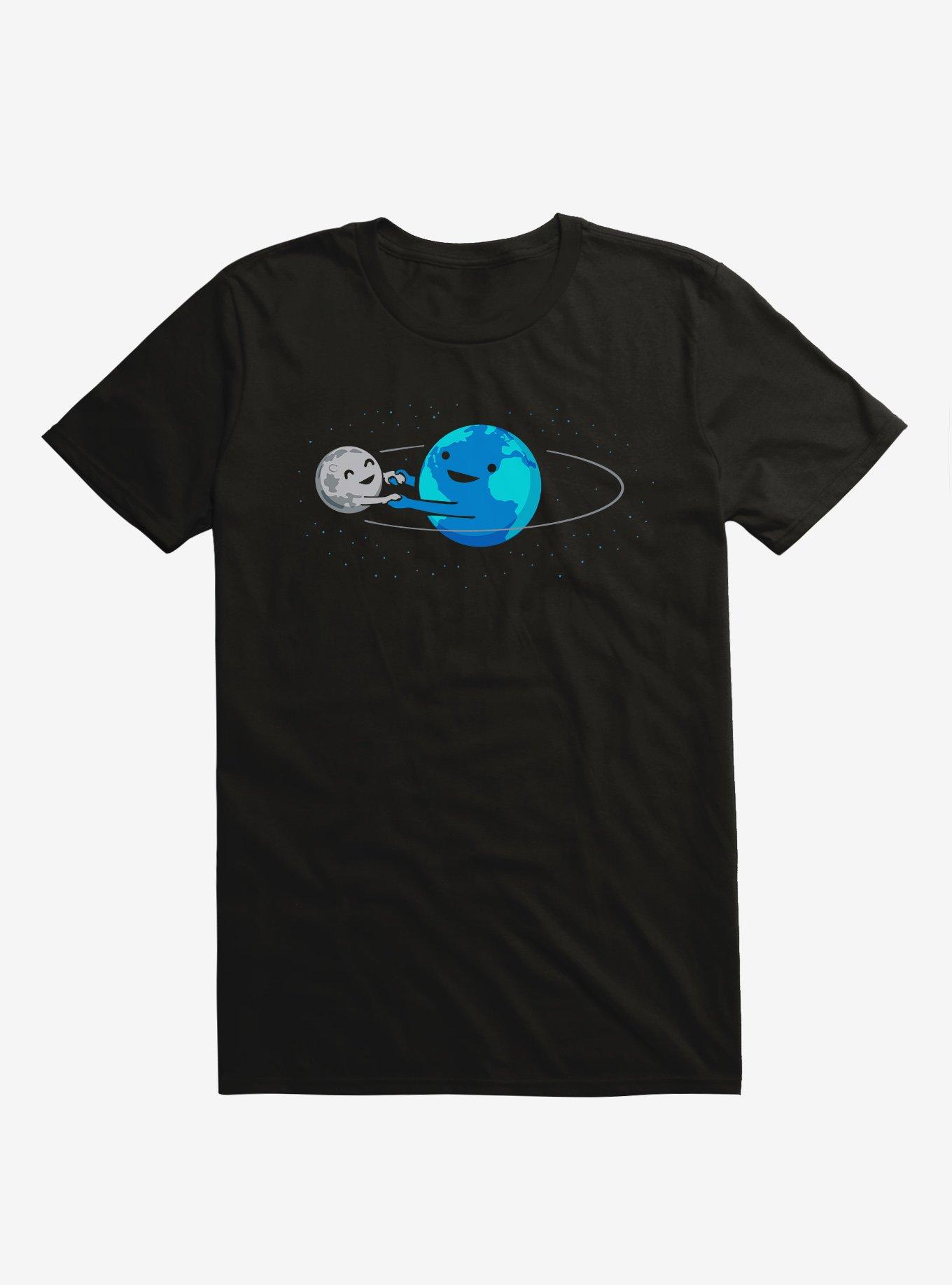 I Love Being Around You Earth And Moon Black T-Shirt, , hi-res