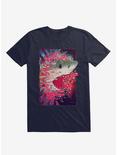 Shark From Outer Space Galaxy Navy Blue T-Shirt, NAVY, hi-res