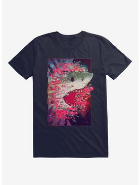 Shark From Outer Space Galaxy Navy Blue T-Shirt, , hi-res