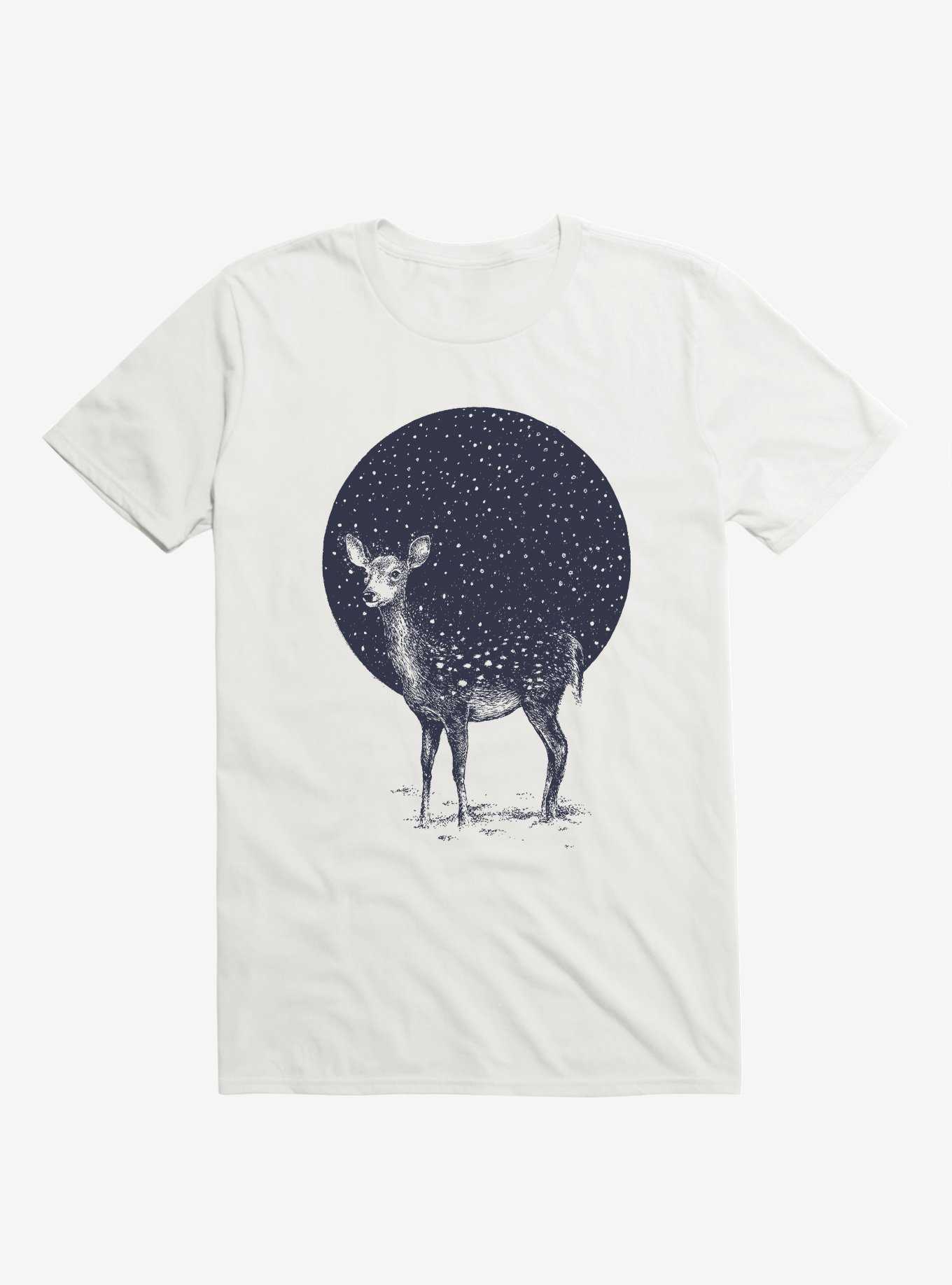 Snow Flake Deer White T-Shirt, , hi-res