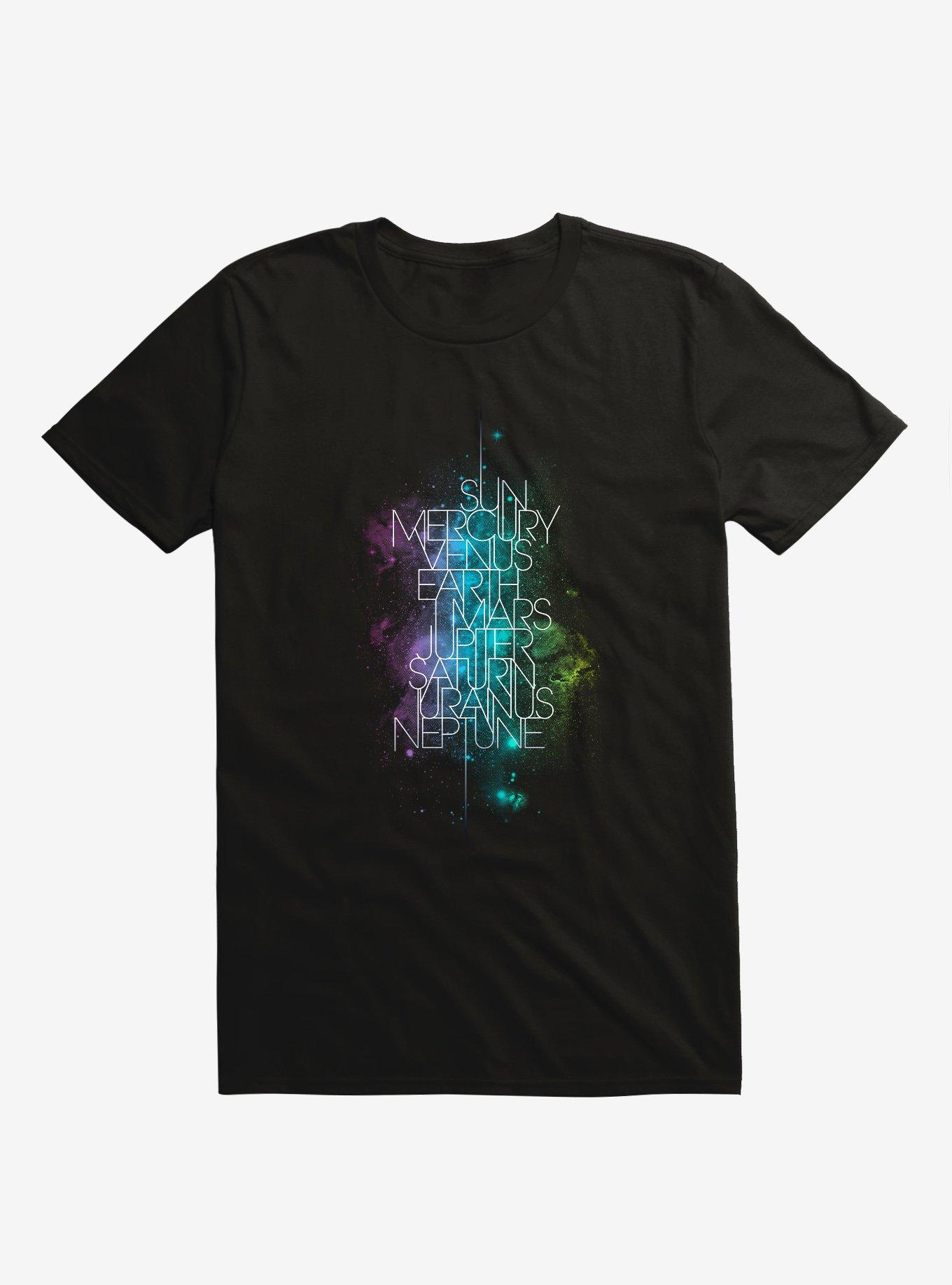 Solar System Planets Black T-Shirt, , hi-res
