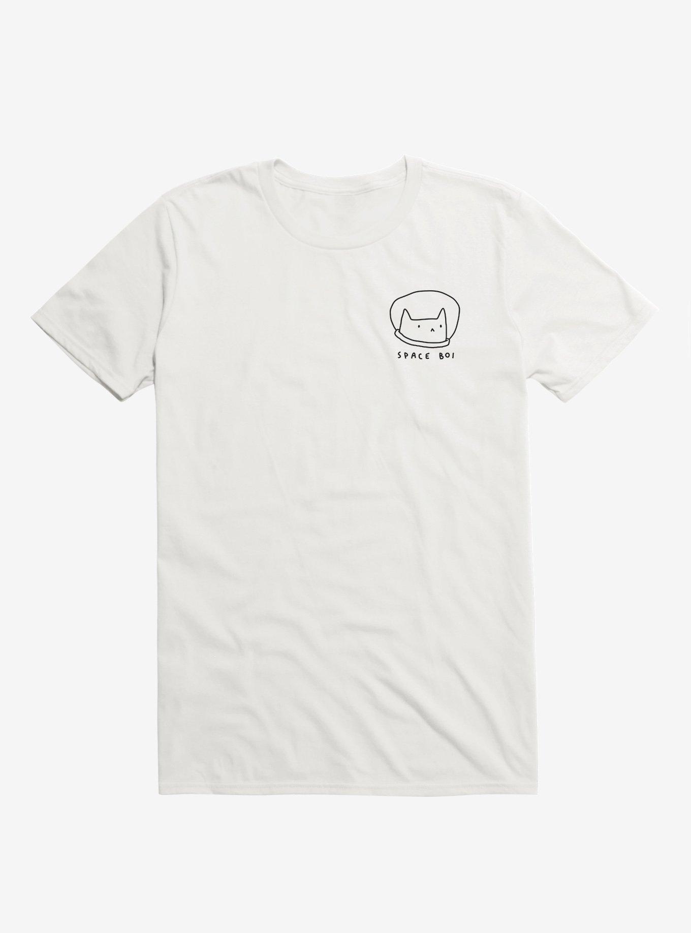Space Boi Cat Astronaut White T-Shirt, , hi-res