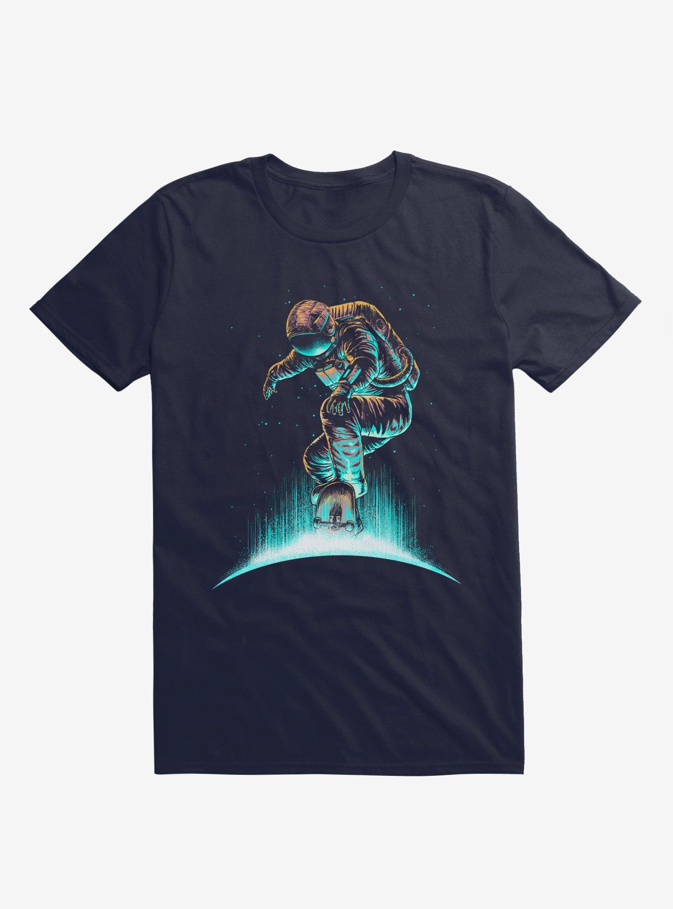 Space Grind Astronaut Skateboard Navy Blue T-Shirt, , hi-res