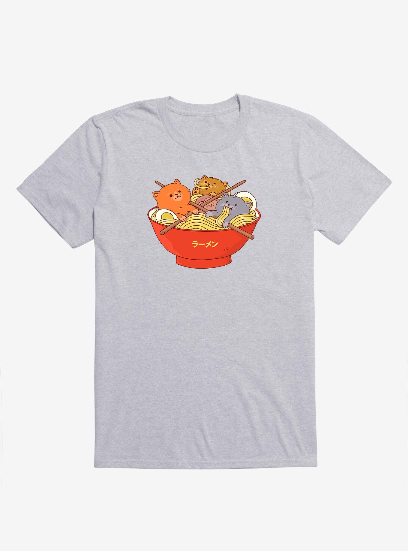 Ramen And Cats Sport Grey T-Shirt - GREY | Hot Topic