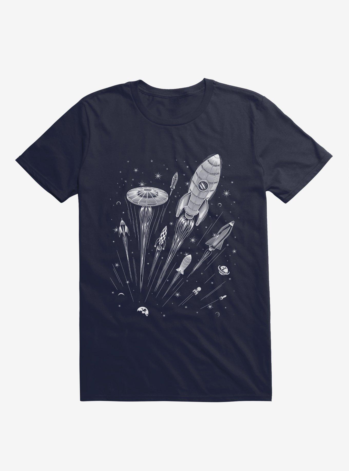 Space Race Spacecraft Navy Blue T-Shirt, , hi-res