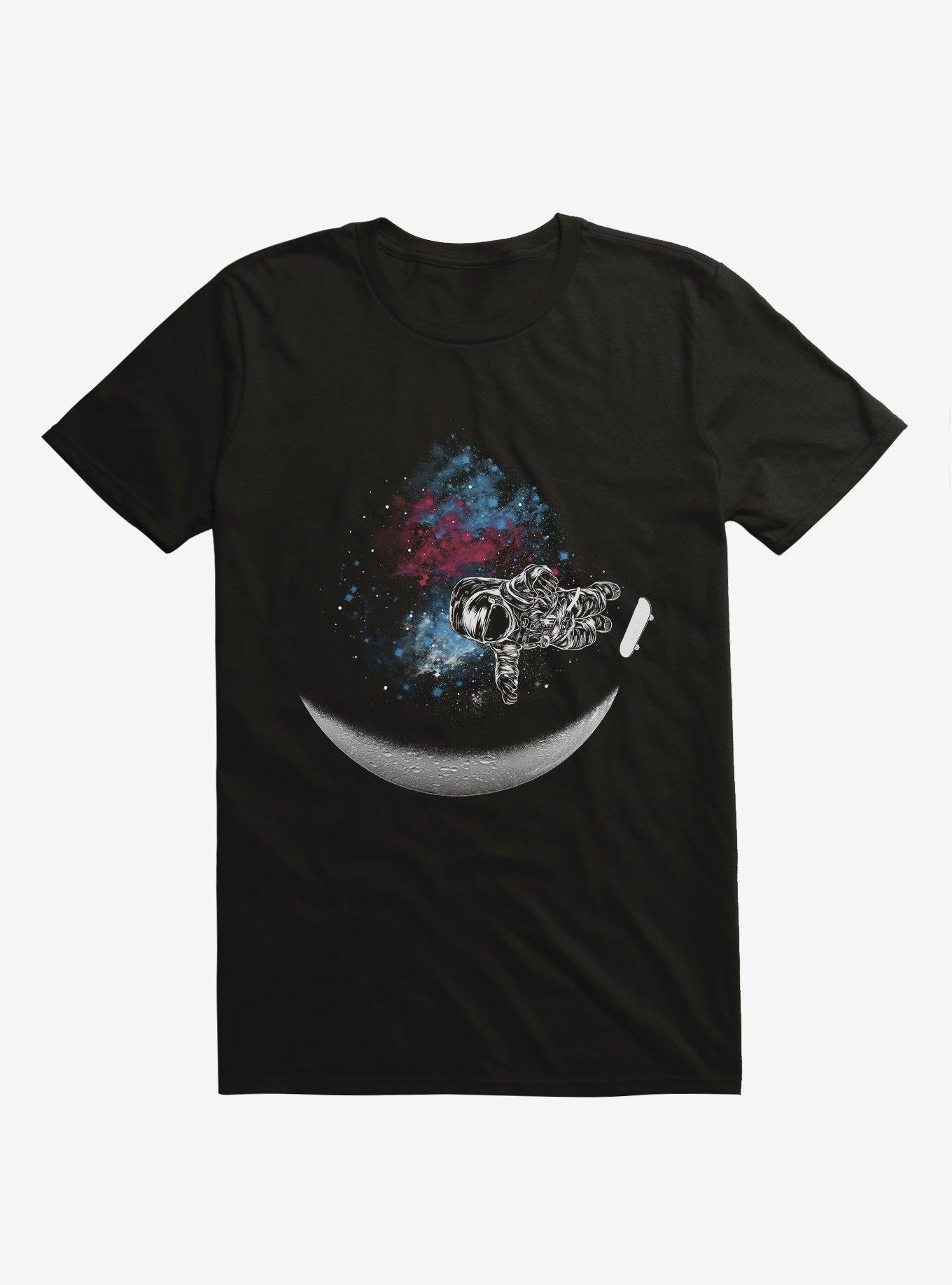 Space Ramp Astronaut Moon Black T-Shirt, , hi-res