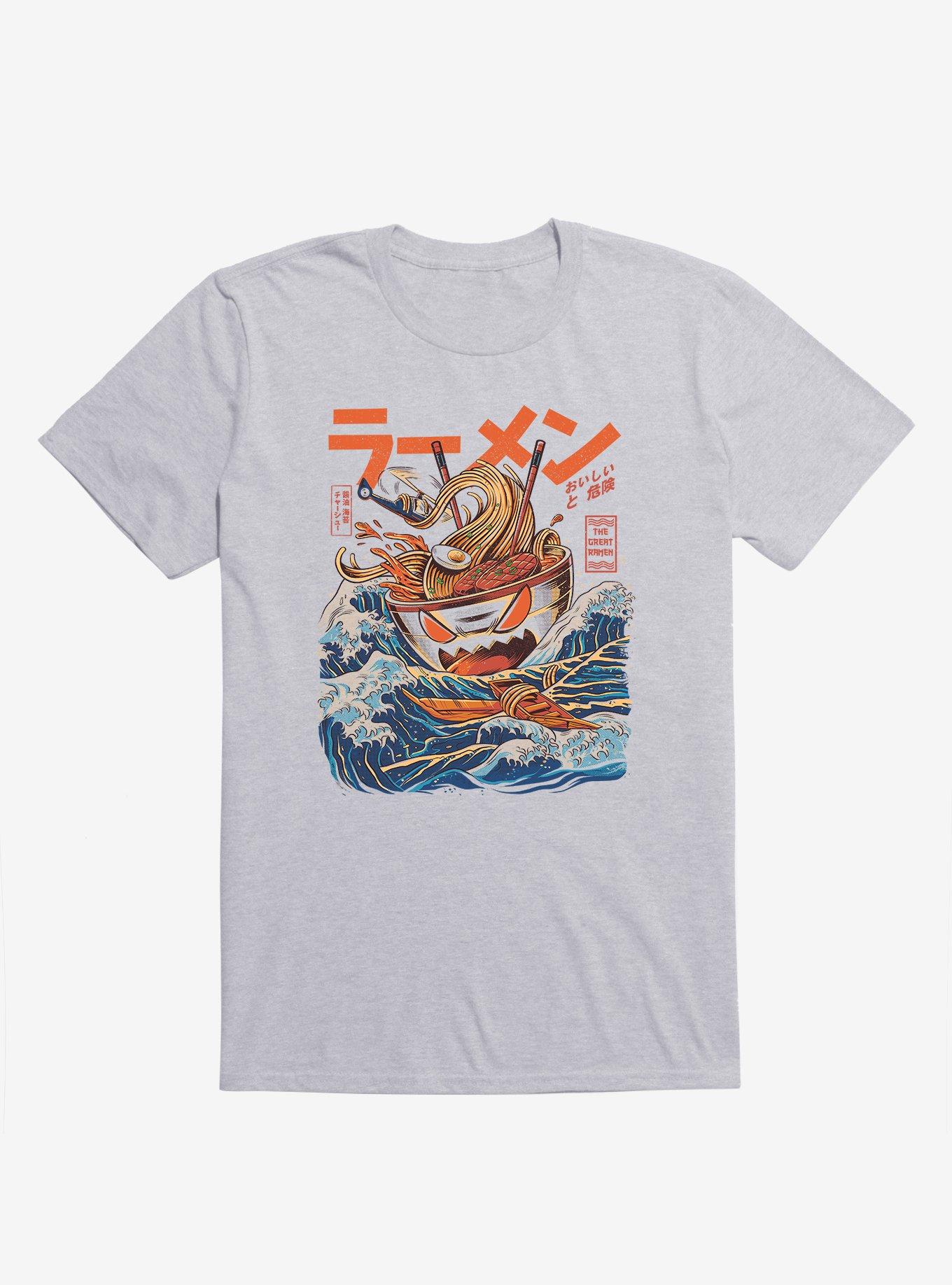 The Great Ramen Off Kanagawa Noodles And Waves Sport Grey T-Shirt