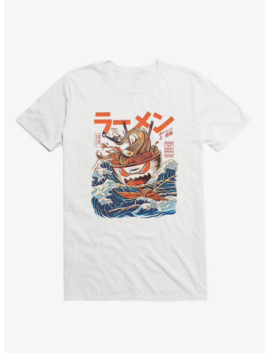 The Great Ramen Off Kanagawa Noodles And Waves White T-Shirt, WHITE, hi-res