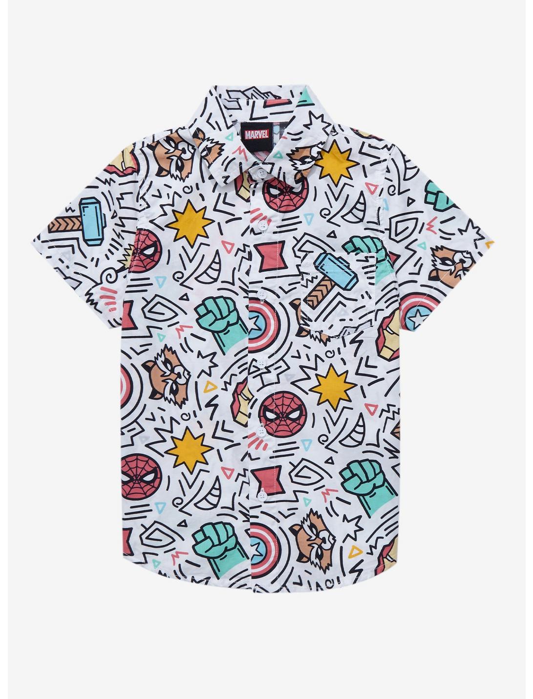 Marvel Icons Toddler Woven Button-Up - BoxLunch Exclusive, MULTI, hi-res