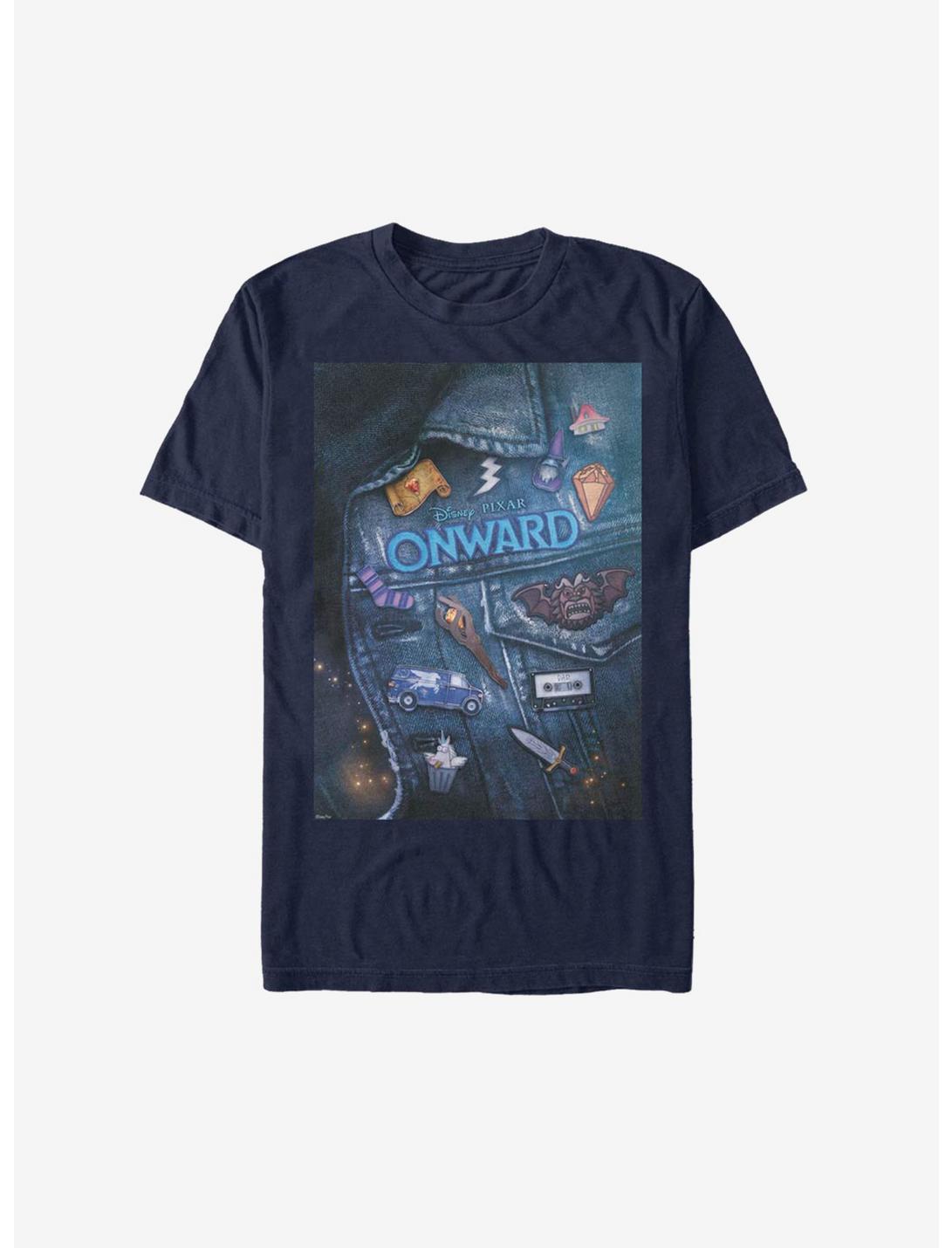 Disney Pixar Onward Denim Poster T-Shirt, NAVY, hi-res