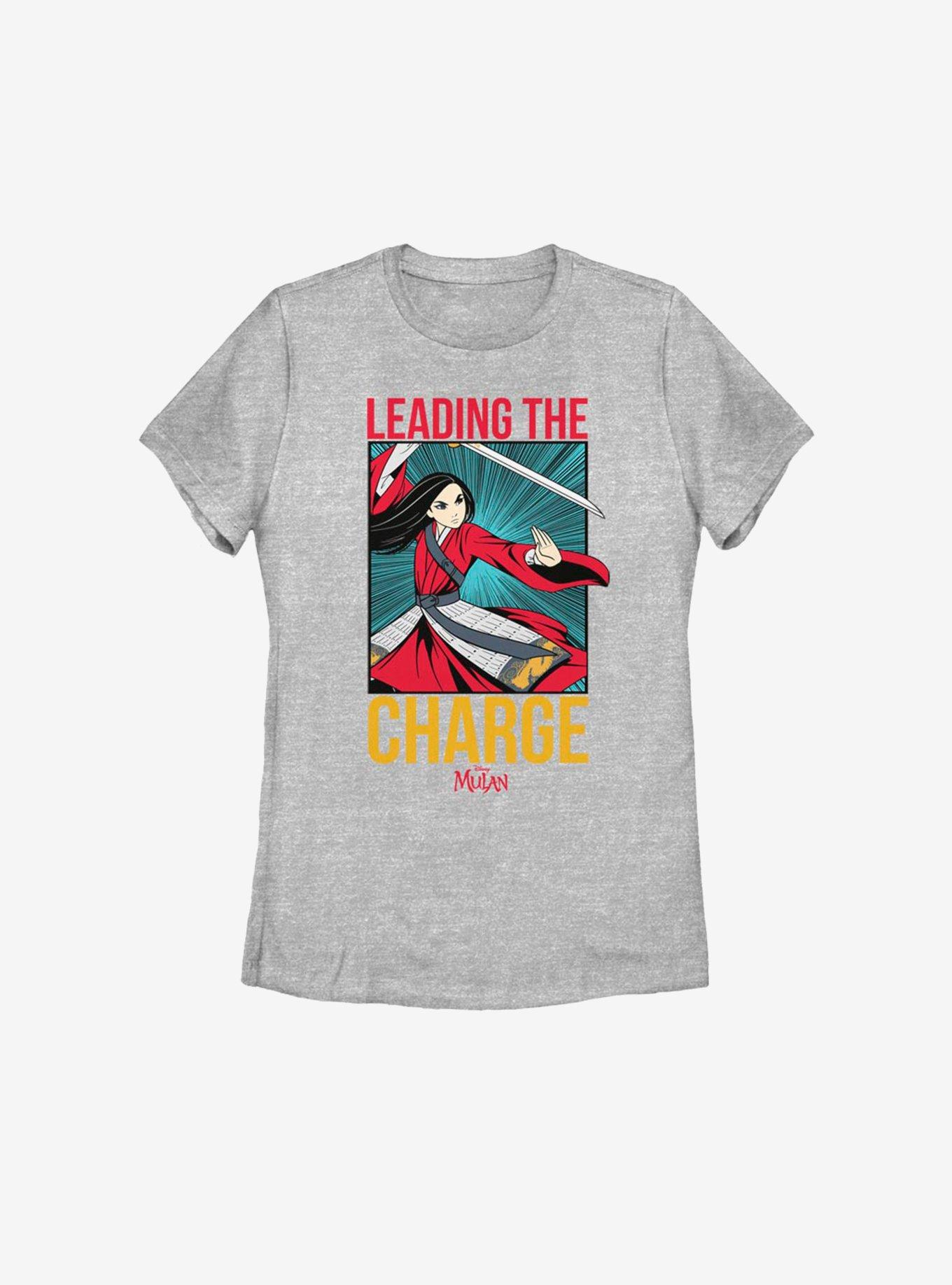 Disney Mulan Live Action Comic Lead The Charge Womens T-Shirt, ATH HTR, hi-res