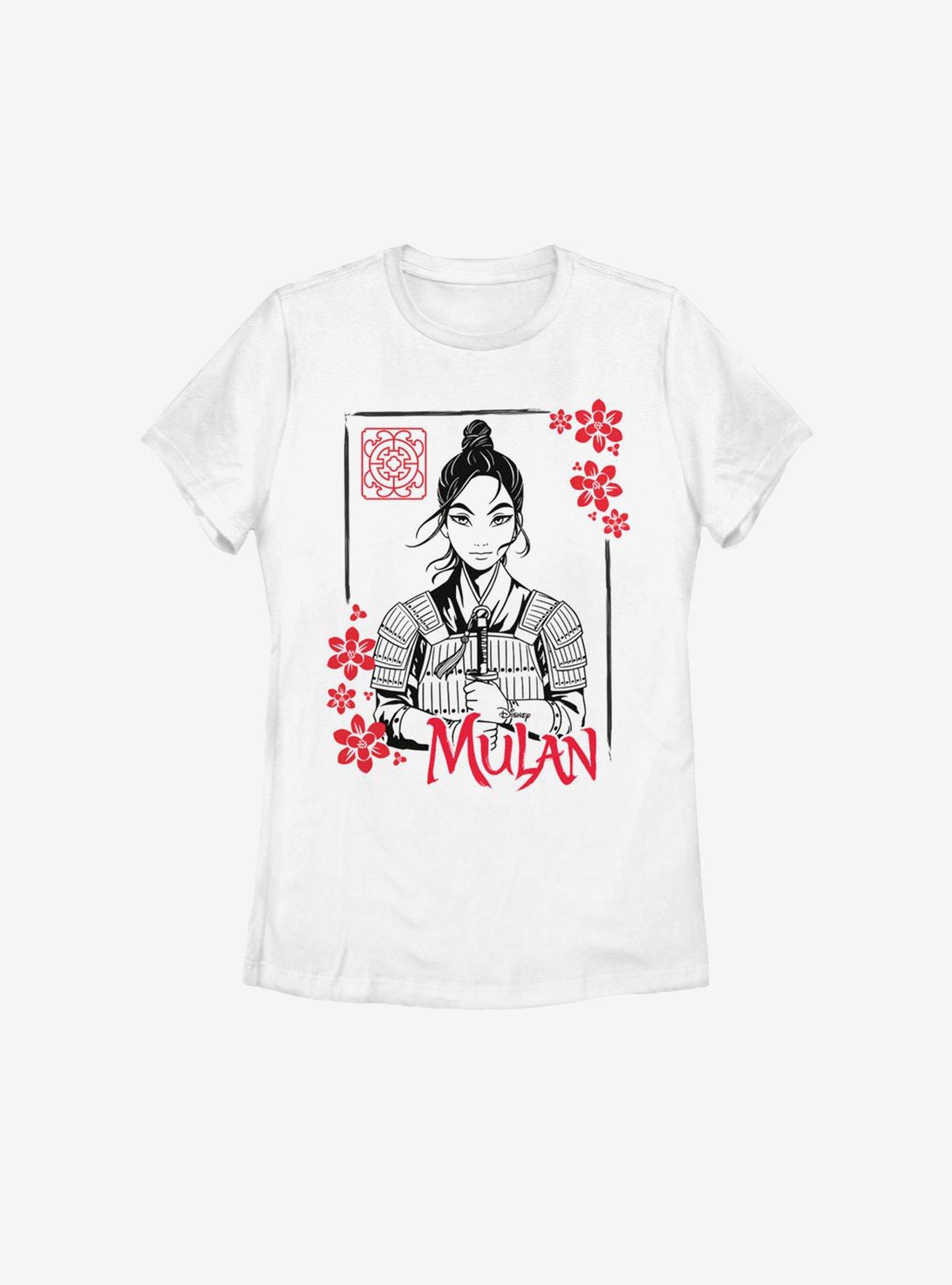 Disney Mulan Live Action Ink Portrait Womens T-Shirt, WHITE, hi-res