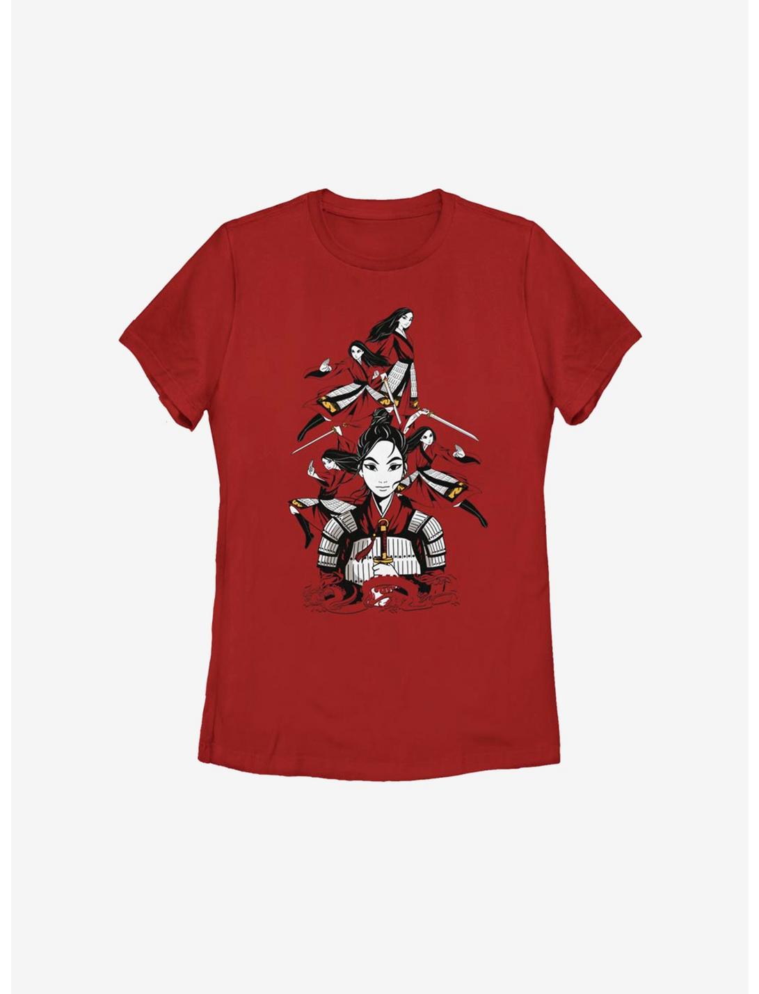 Disney Mulan Live Action Poses Womens T-Shirt, RED, hi-res