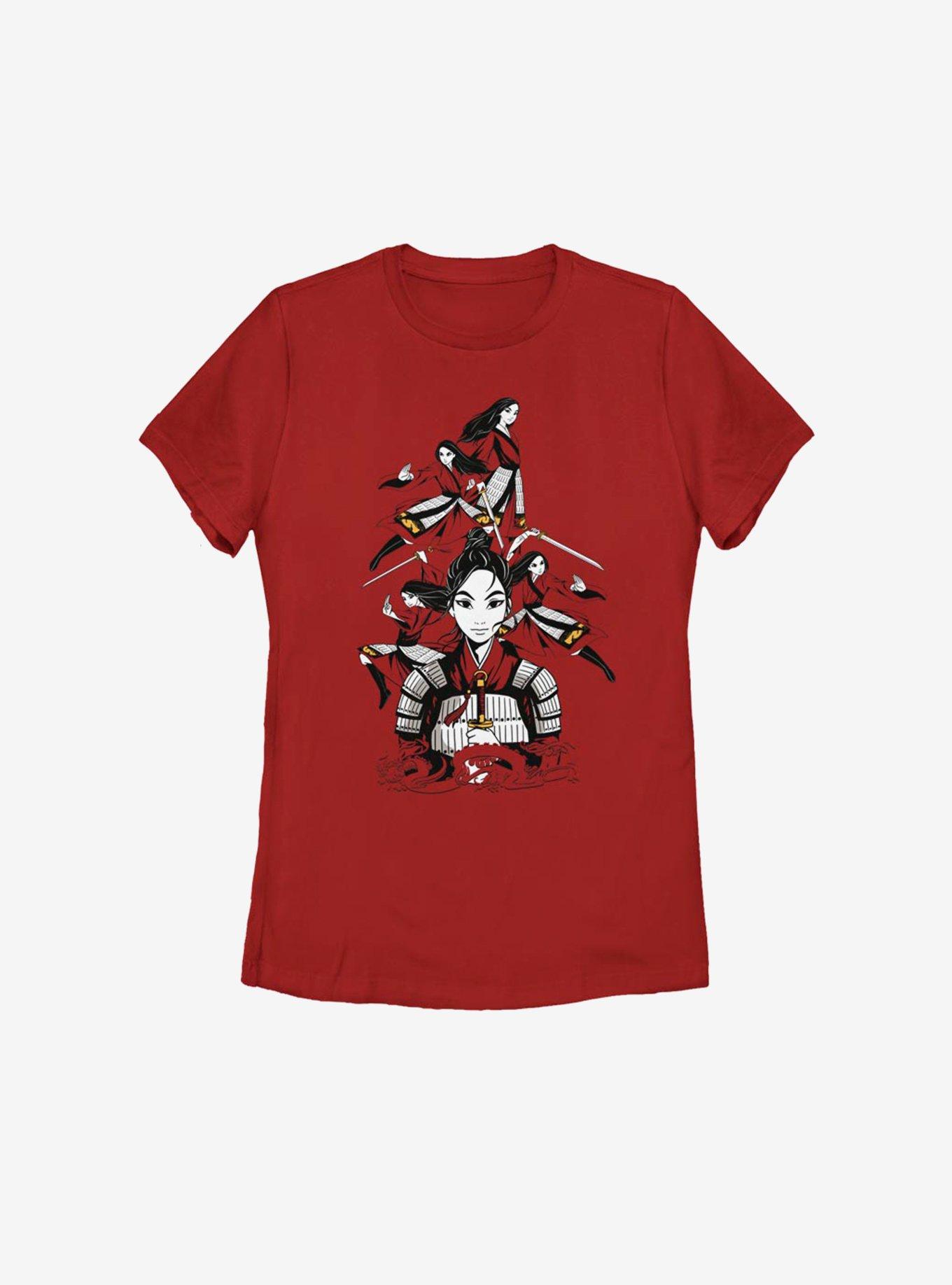 Disney Mulan Live Action Poses Womens T-Shirt, RED, hi-res