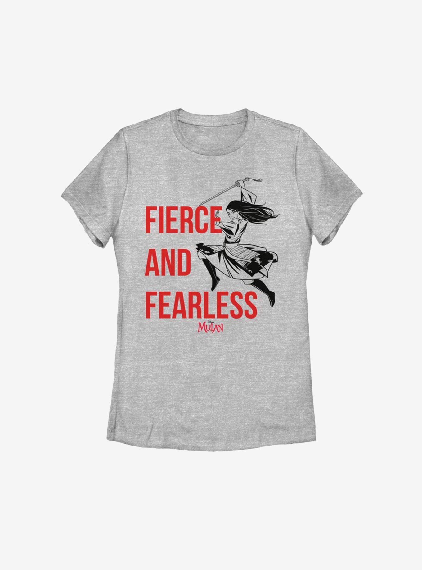 Disney Mulan Live Action Fierce And Fearless Womens T-Shirt, ATH HTR, hi-res