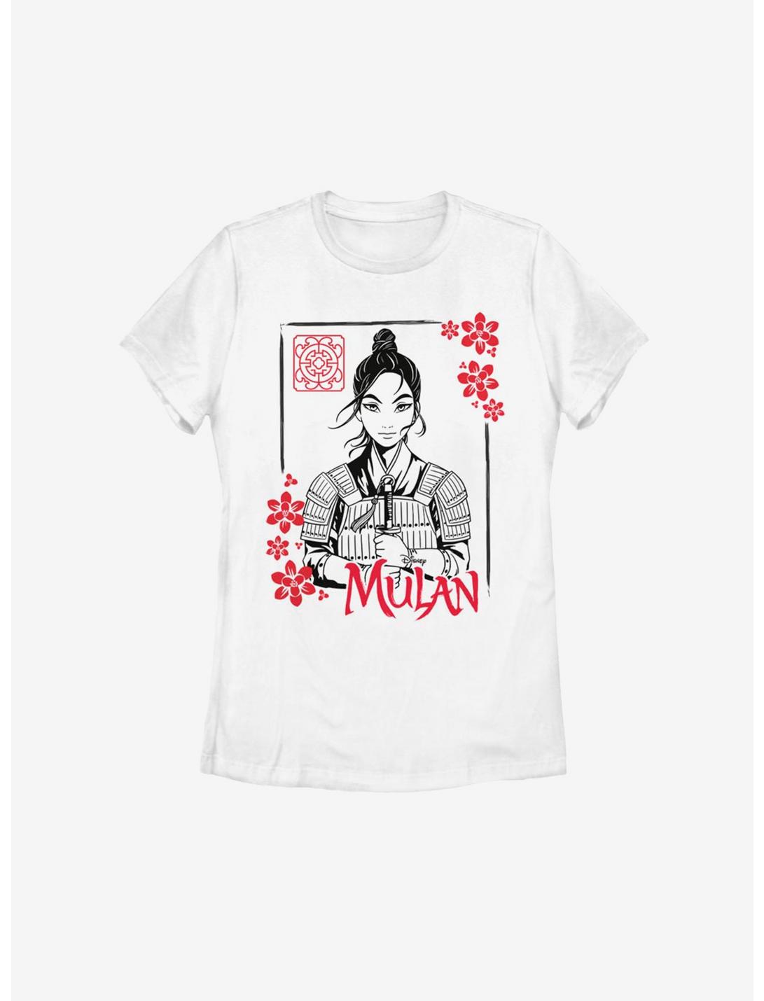Disney Mulan Live Action Ink Portrait Womens T-Shirt, WHITE, hi-res