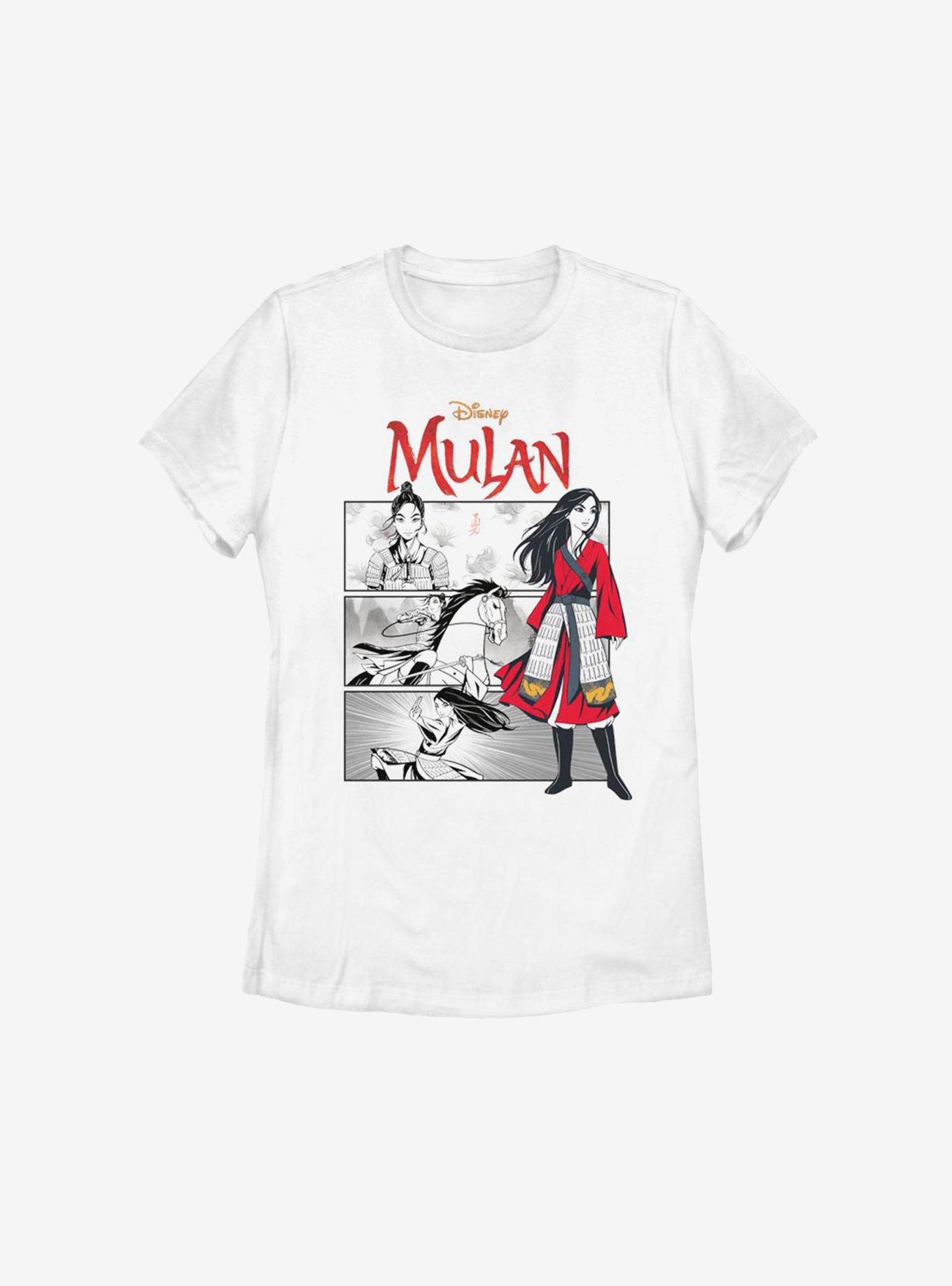 Disney Mulan Live Action Comic Panels Womens T-Shirt, WHITE, hi-res