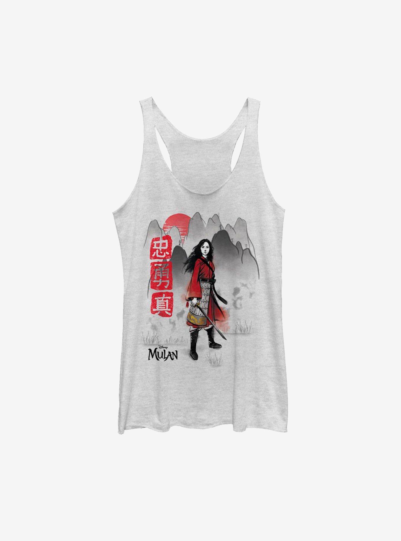 Disney Mulan Live Action True Warrior Womens Tank Top, WHITE HTR, hi-res