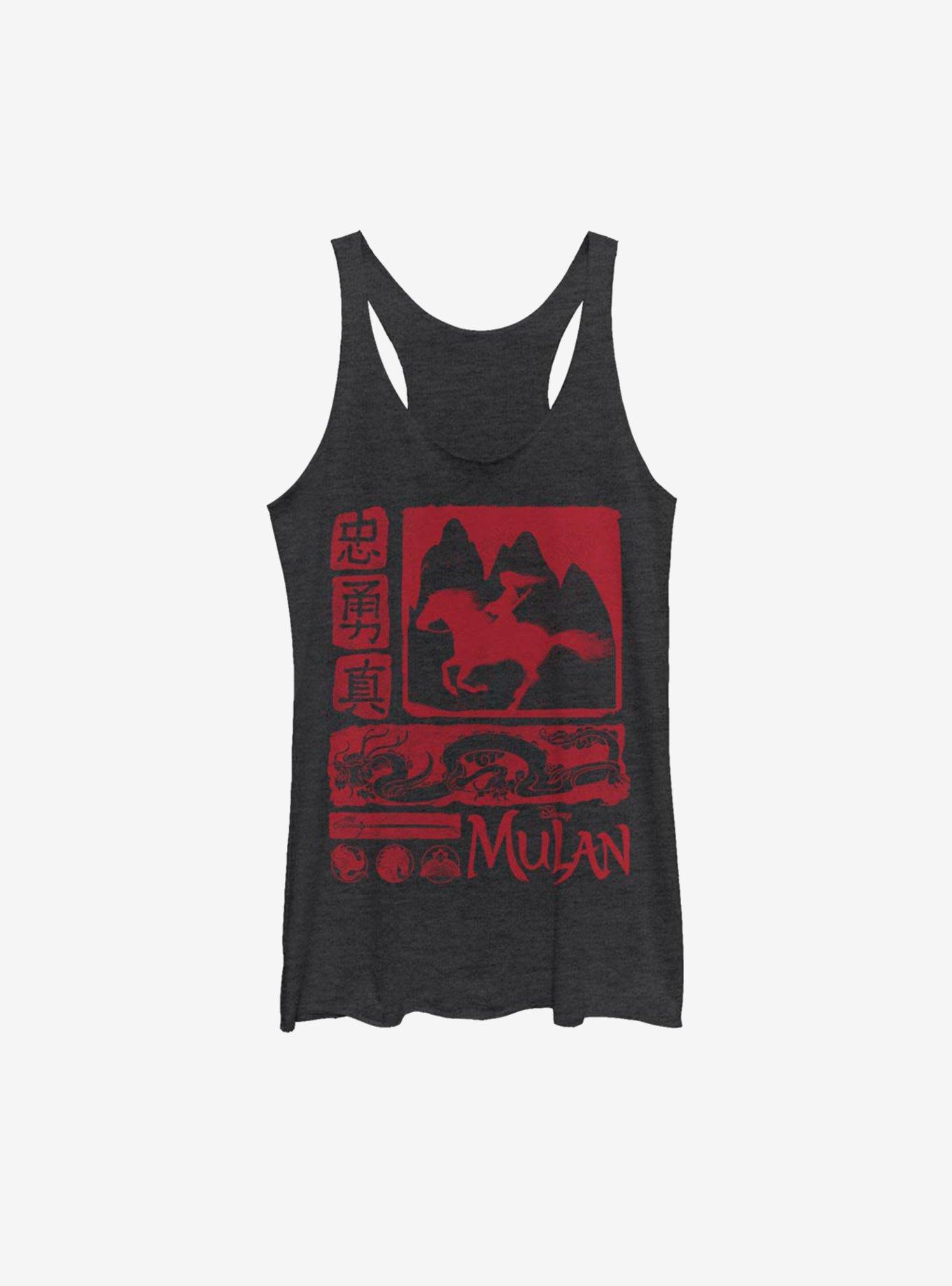 Disney Mulan Live Action Image Blocks Womens Tank Top, BLK HTR, hi-res