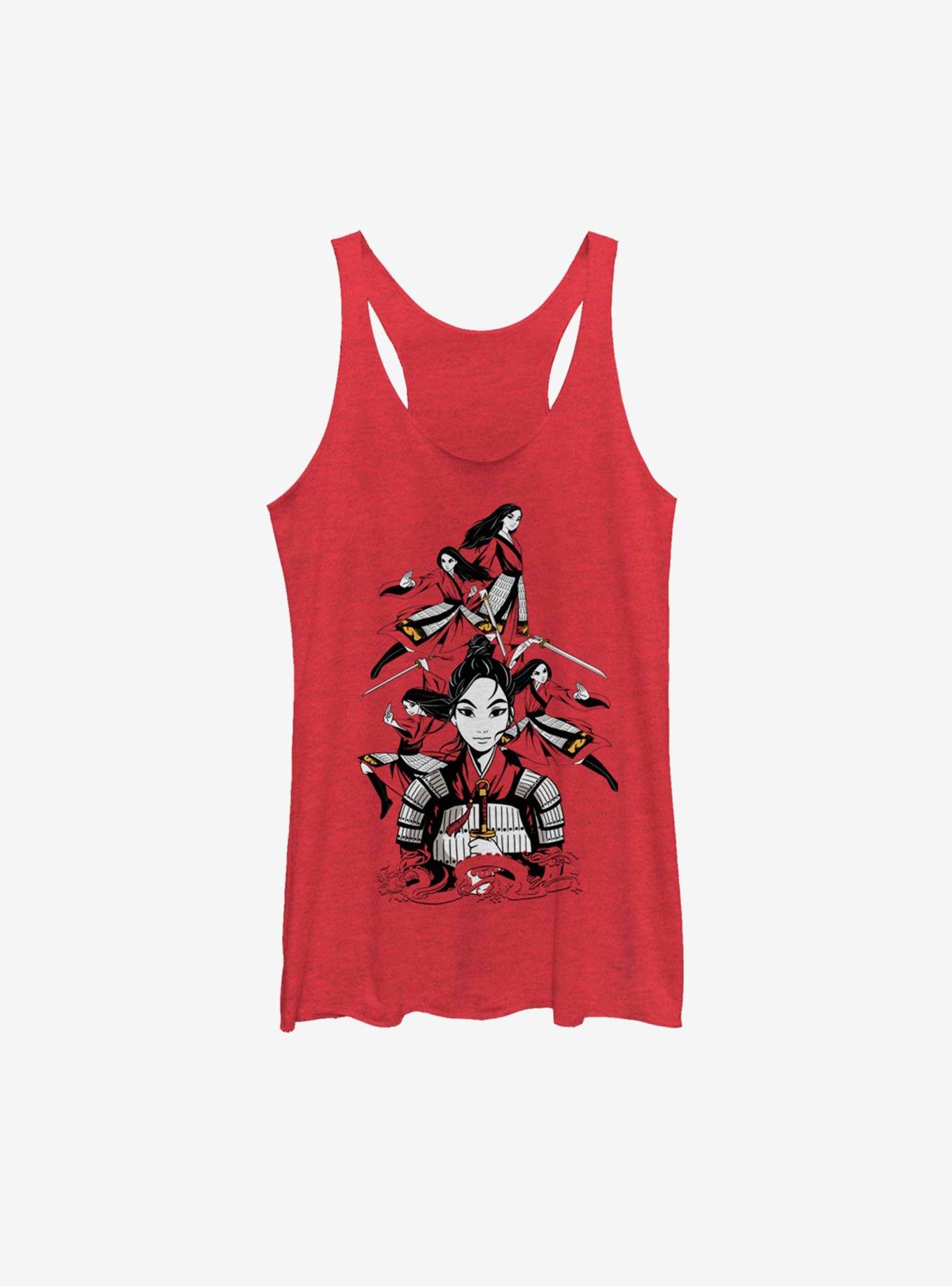 Disney Mulan Live Action Poses Womens Tank Top, RED HTR, hi-res