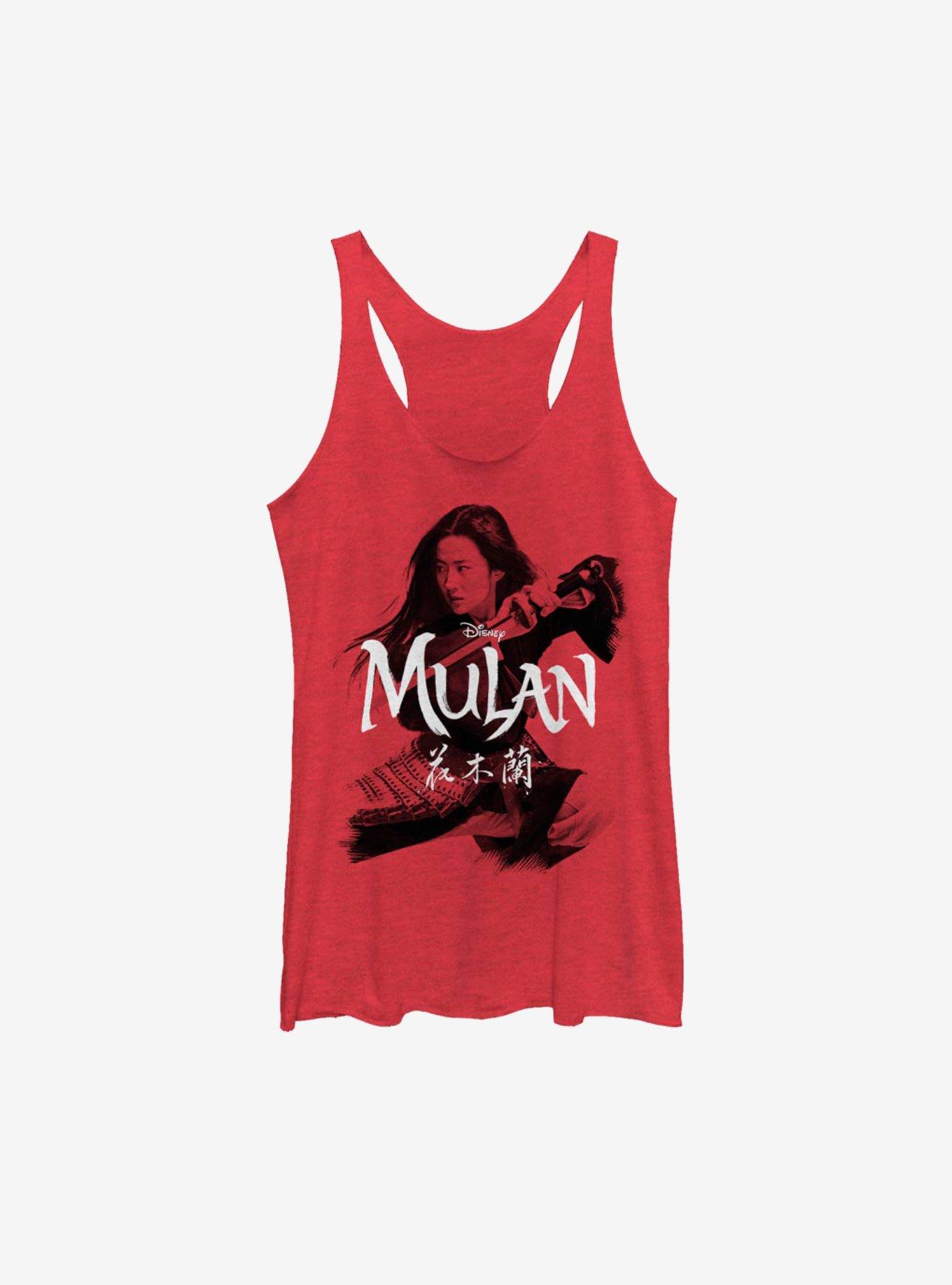 Disney Mulan Live Action Samurai Stance Womens Tank Top, RED HTR, hi-res