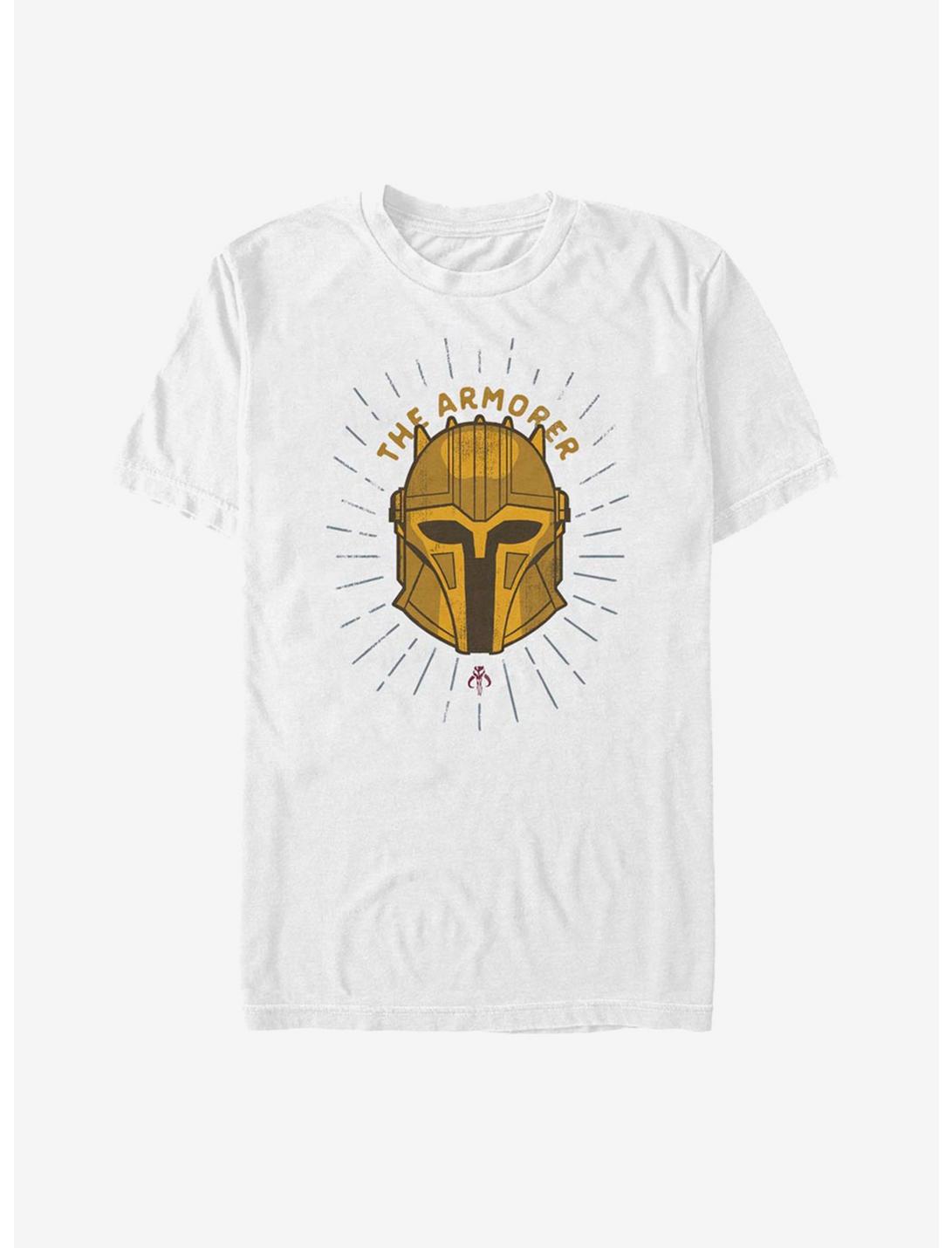 Star Wars The Mandalorian Armorer Shield T-Shirt, WHITE, hi-res