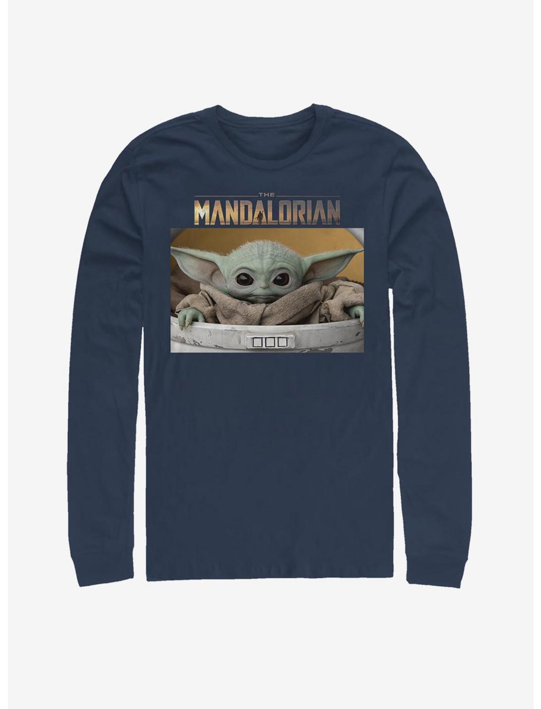 Star Wars The Mandalorian The Child Small Box Long-Sleeve T-Shirt, NAVY, hi-res