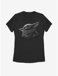Star Wars The Mandalorian The Child Grayscale Womens T-Shirt, BLACK, hi-res