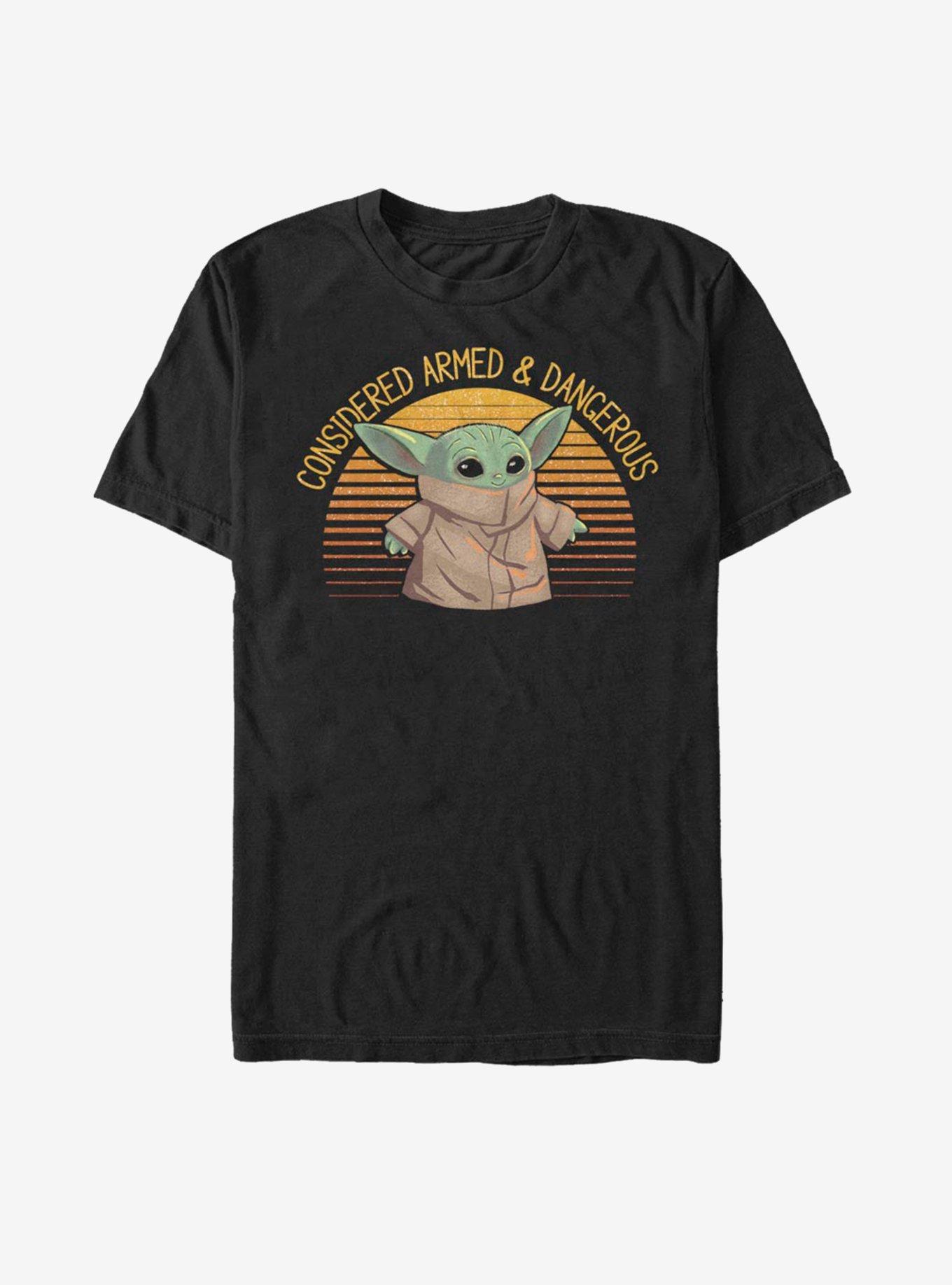 Star Wars The Mandalorian The Child Sunset Armed And Dangerous T-Shirt, , hi-res