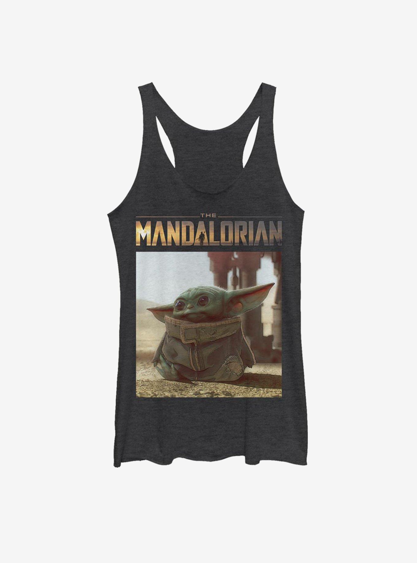 Star Wars The Mandalorian The Child Full Square Scene Womens Tank Top, BLK HTR, hi-res