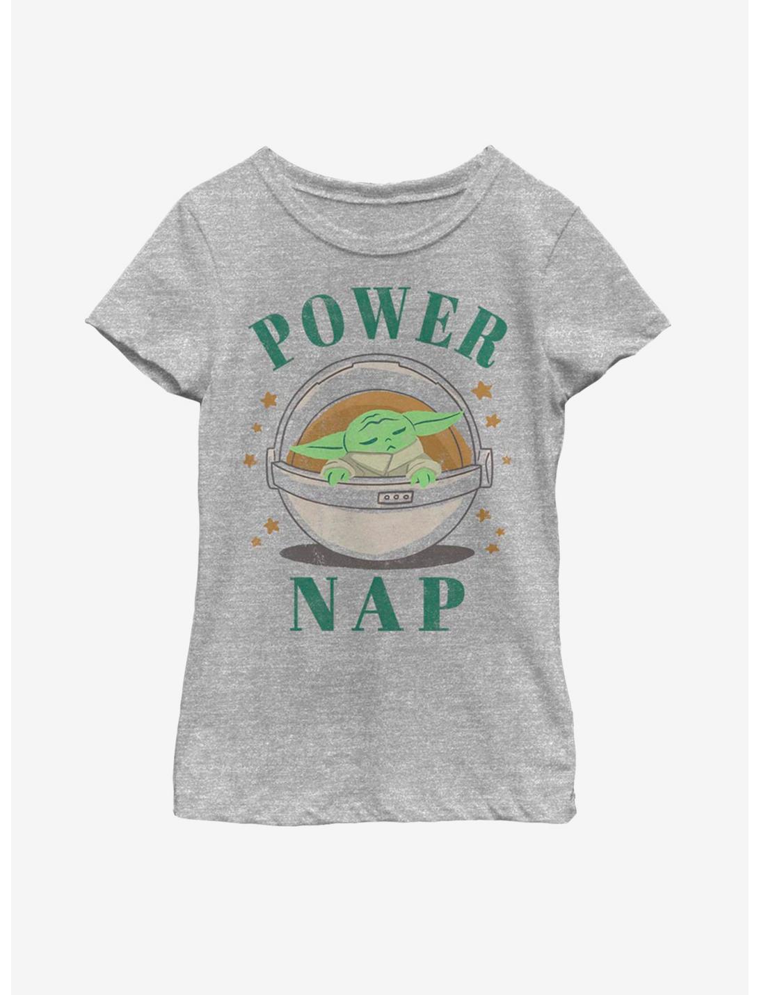Star Wars The Mandalorian The Child Power Nap Youth Girls T-Shirt, ATH HTR, hi-res