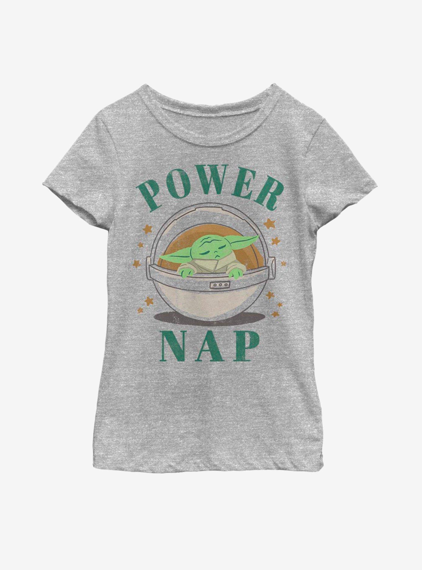 Star Wars The Mandalorian The Child Power Nap Youth Girls T-Shirt, ATH HTR, hi-res