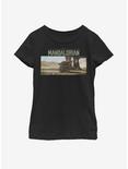 Star Wars The Mandalorian The Child Landscape Scene Youth Girls T-Shirt, BLACK, hi-res