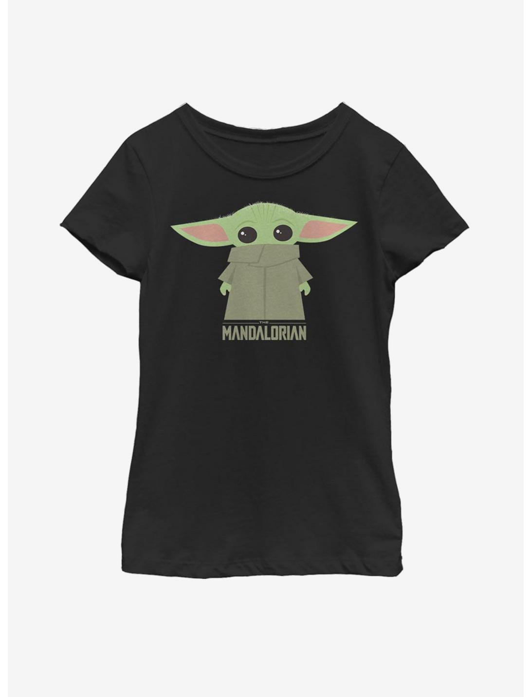Star Wars The Mandalorian The Child Chibi Covered Face Youth Girls T-Shirt, BLACK, hi-res