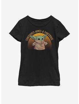 Star Wars The Mandalorian The Child Sunset Armed And Dangerous Youth Girls T-Shirt, , hi-res