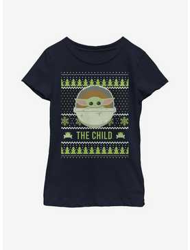 Star Wars The Mandalorian The Child Cute Holiday Pattern Youth Girls T-Shirt, , hi-res