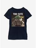 Star Wars The Mandalorian The Child Too Cute Youth Girls T-Shirt, NAVY, hi-res