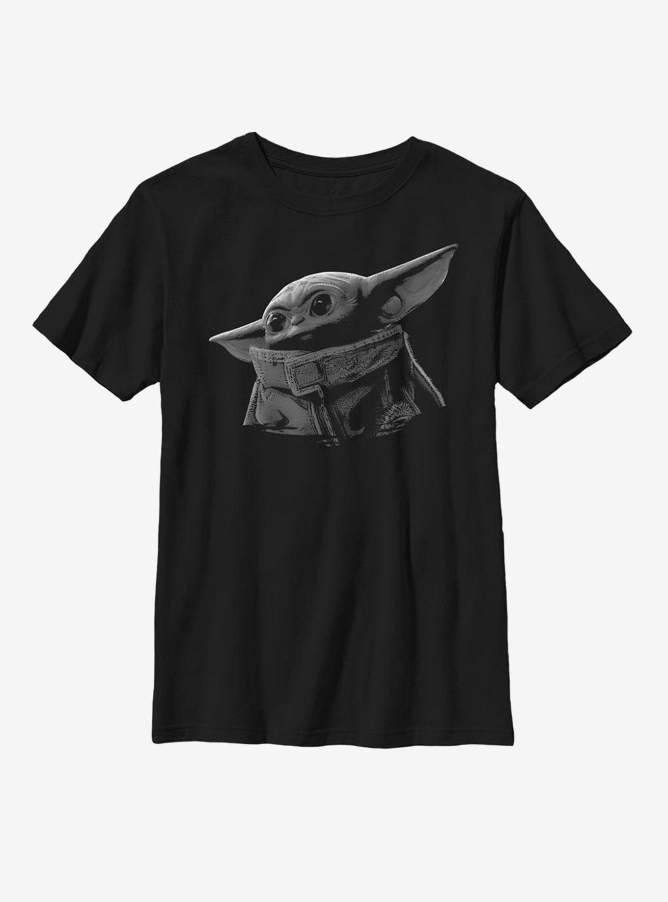 Star Wars The Mandalorian The Child Grayscale Youth T-Shirt, BLACK, hi-res