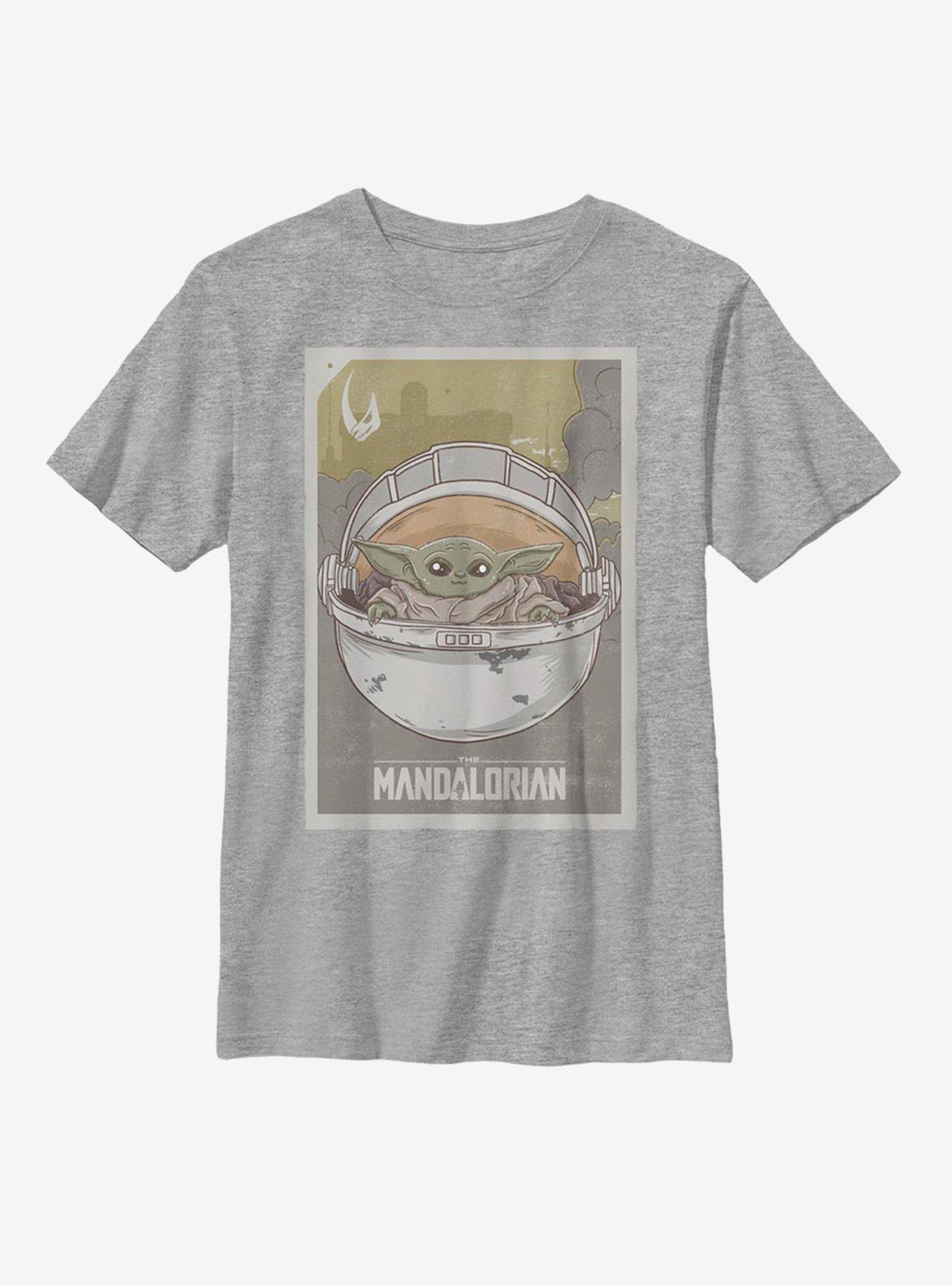 Star Wars The Mandalorian The Child Vintage Poster Youth T-Shirt, ATH HTR, hi-res