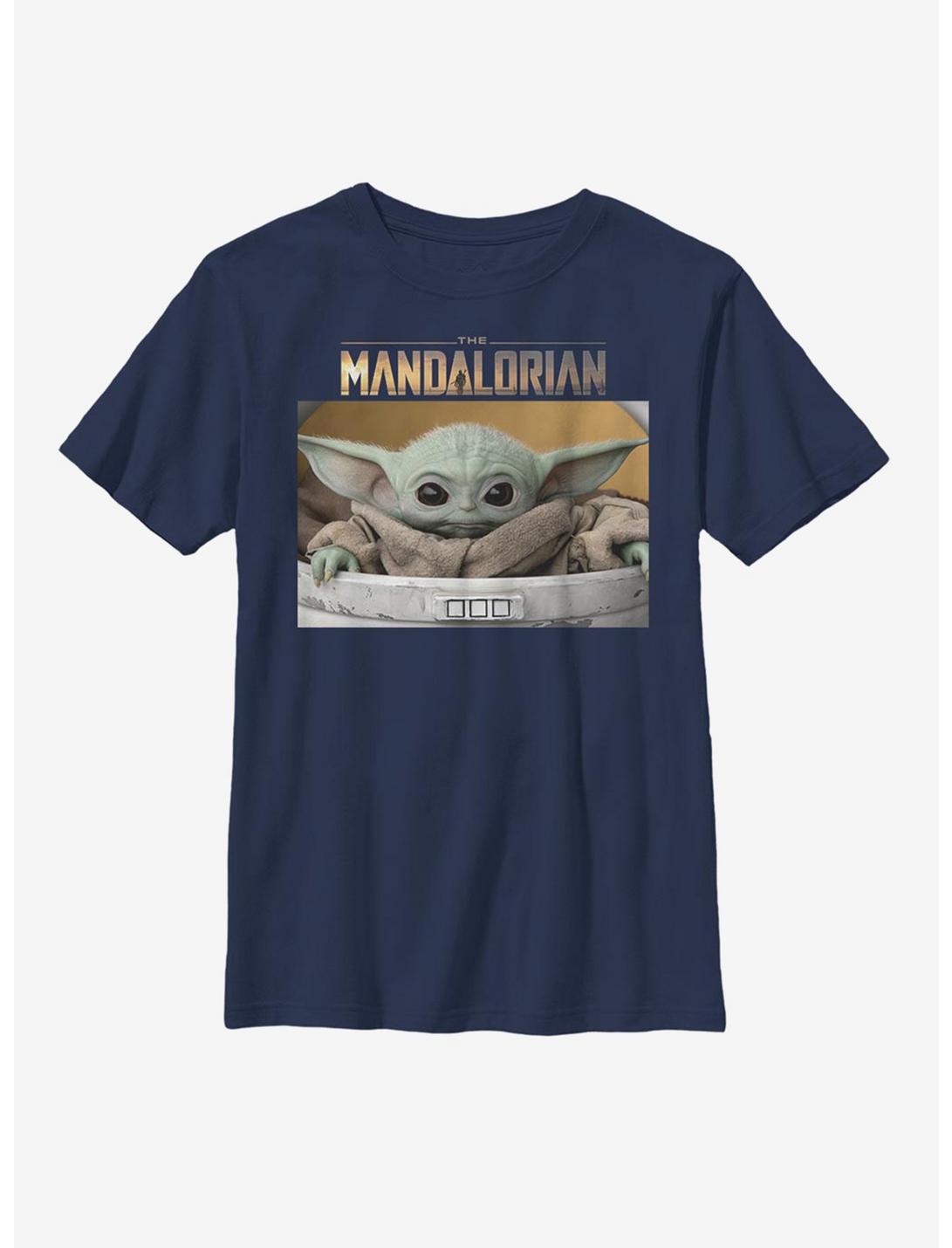 Star Wars The Mandalorian The Child Small Box Youth T-Shirt, NAVY, hi-res