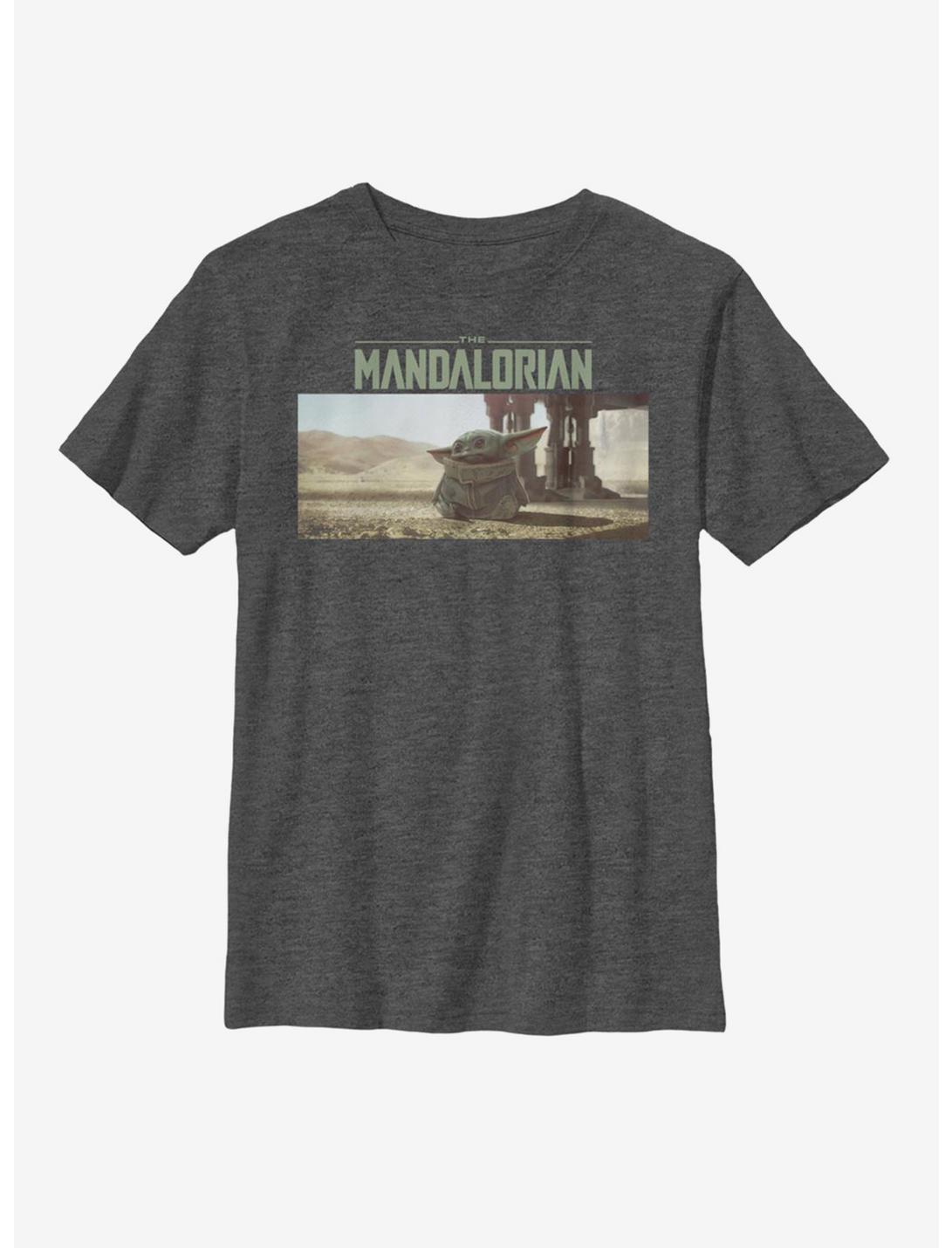 Star Wars The Mandalorian The Child Landscape Scene Youth T-Shirt, CHAR HTR, hi-res