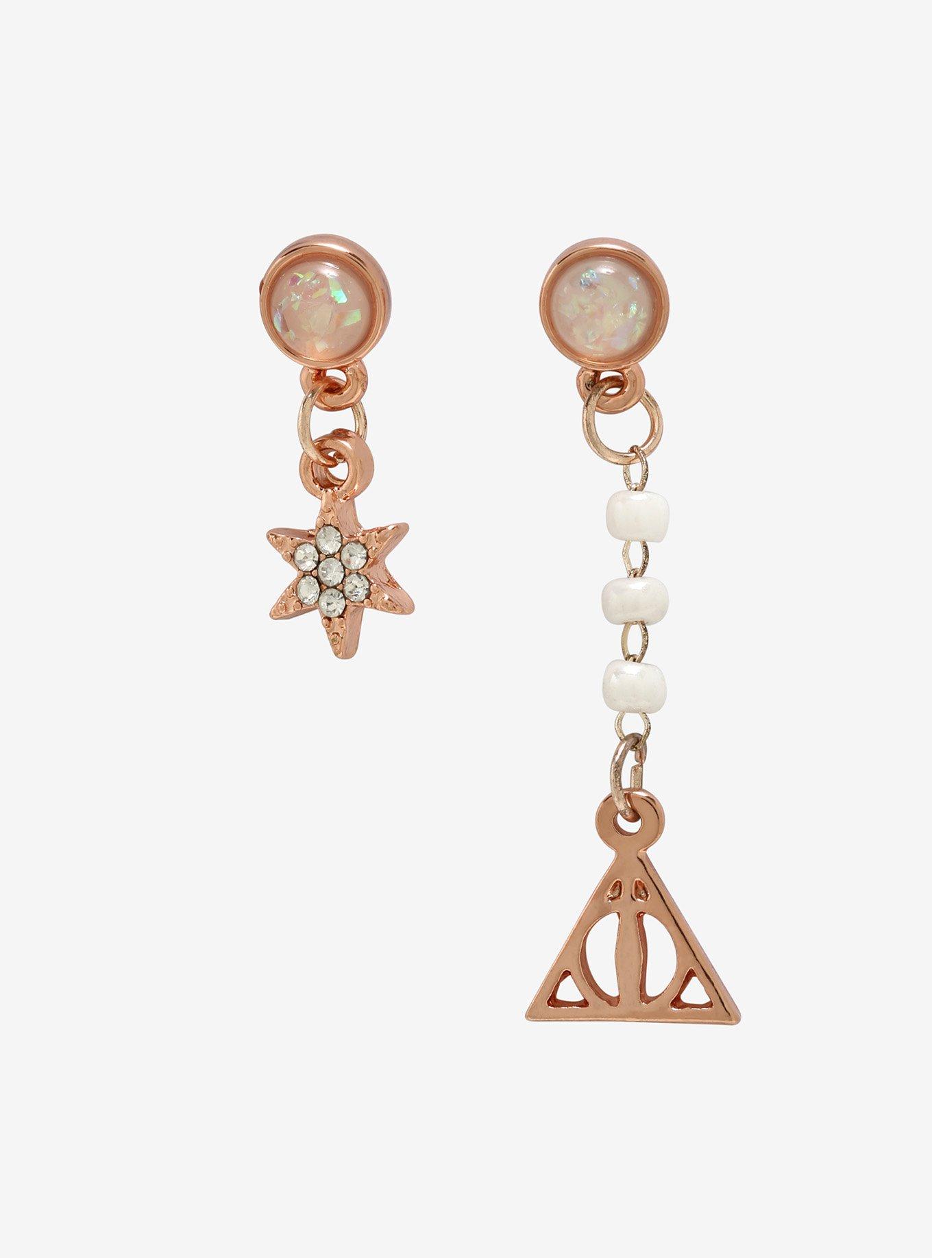 Harry Potter Deathly Hallows Mismatch Earrings, , hi-res