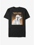 Star Wars The Mandalorian Halftone Hunter T-Shirt, BLACK, hi-res