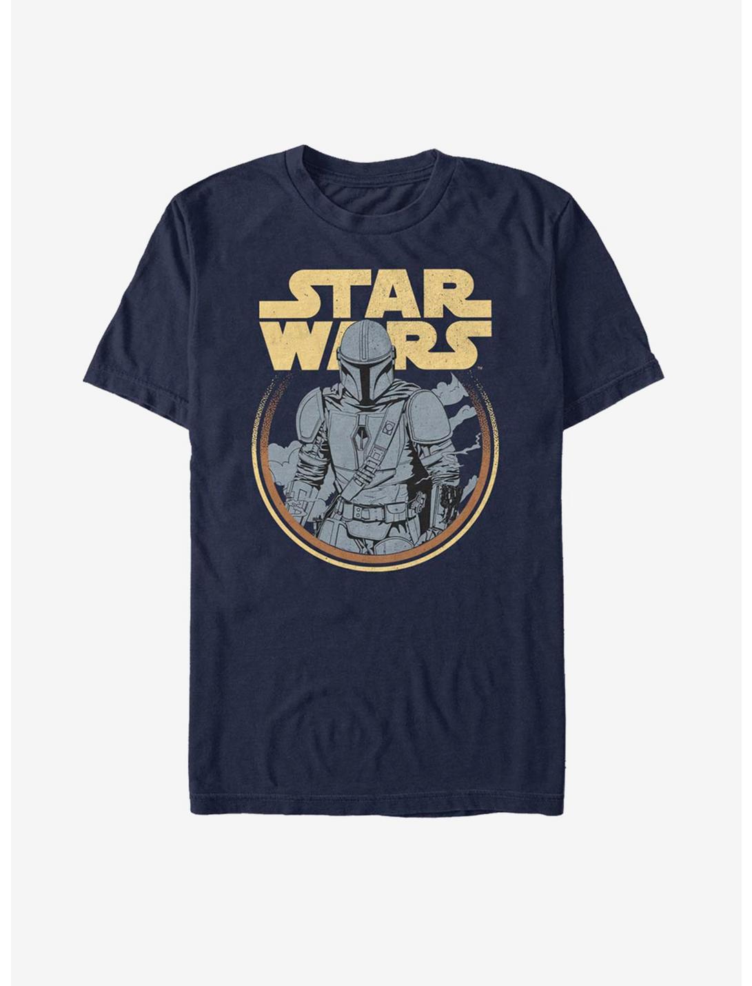 Star Wars The Mandalorian Retro Mando T-Shirt, NAVY, hi-res