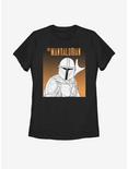 Star Wars The Mandalorian Halftone Hunter Womens T-Shirt, BLACK, hi-res