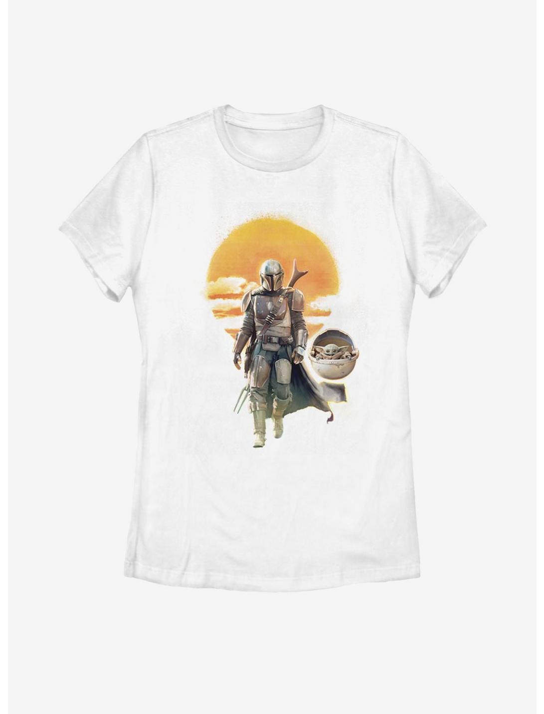 Star Wars The Mandalorian The Child Into The Sunset Womens T-Shirt, WHITE, hi-res