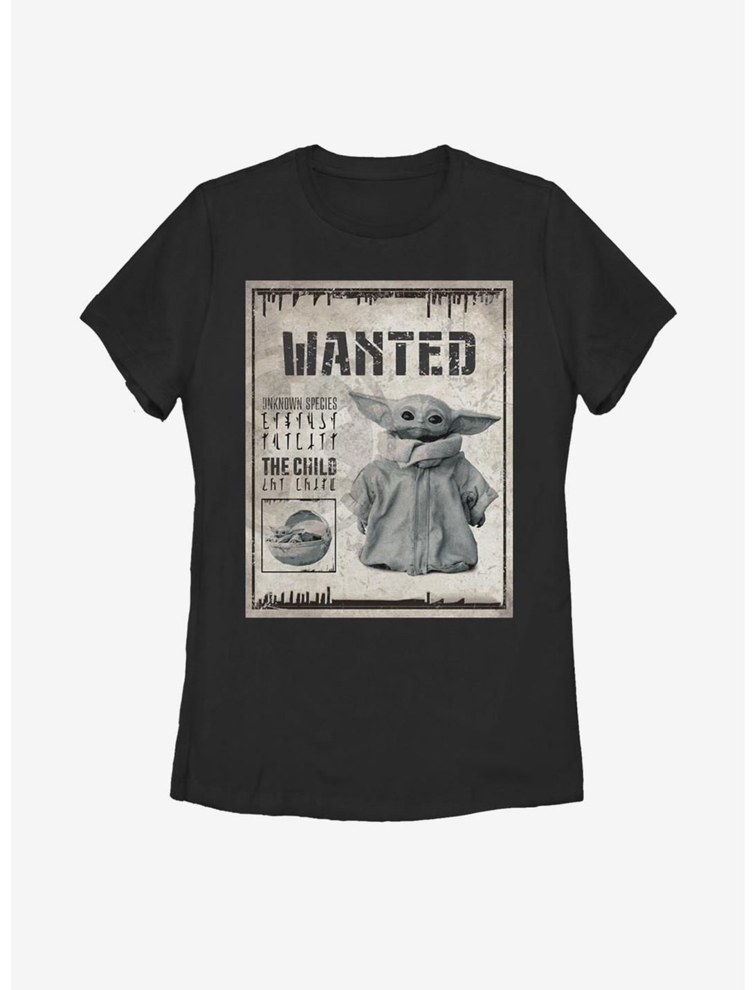 Star Wars The Mandalorian The Child Unknown Wanted Poster Womens T-Shirt, BLACK, hi-res