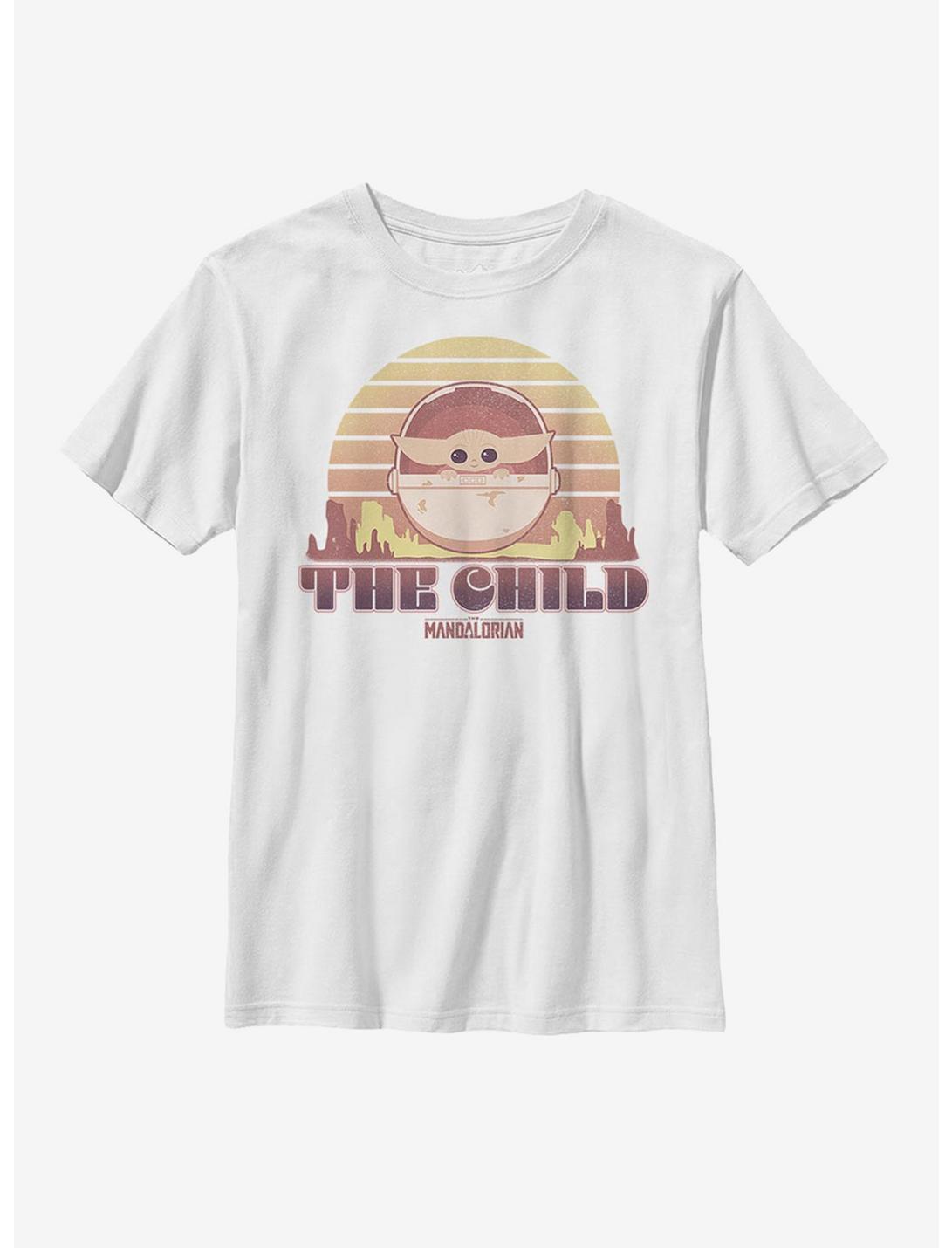 Star Wars The Mandalorian The Child Sunset Youth T-Shirt, WHITE, hi-res