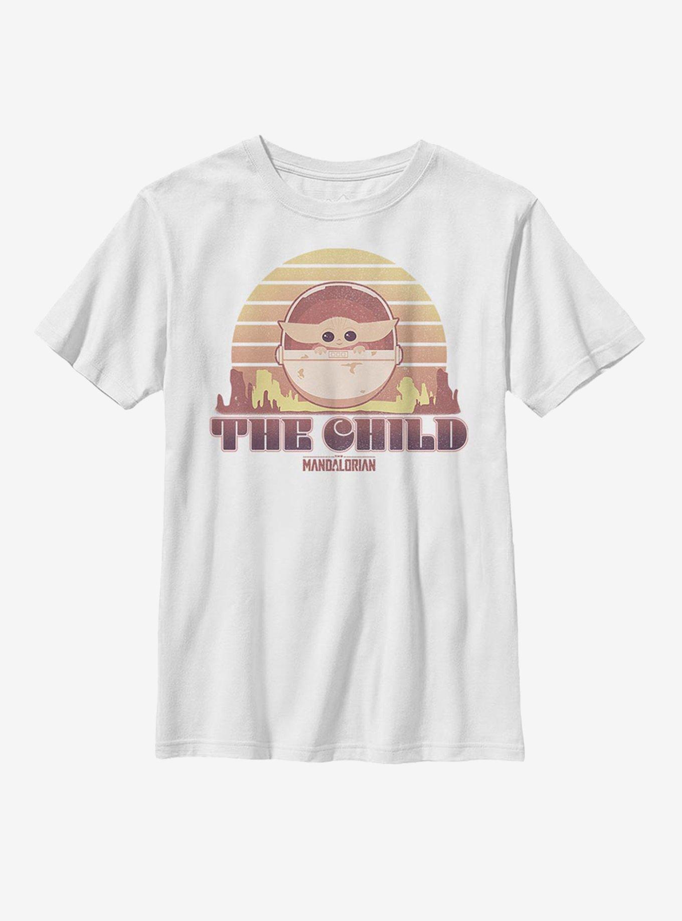 Star Wars The Mandalorian The Child Sunset Youth T-Shirt, WHITE, hi-res